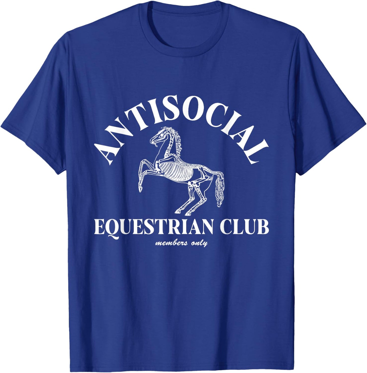 Equestrian Antisocial Club Skeleton Horse T-Shirt - T-Shirt | Royal