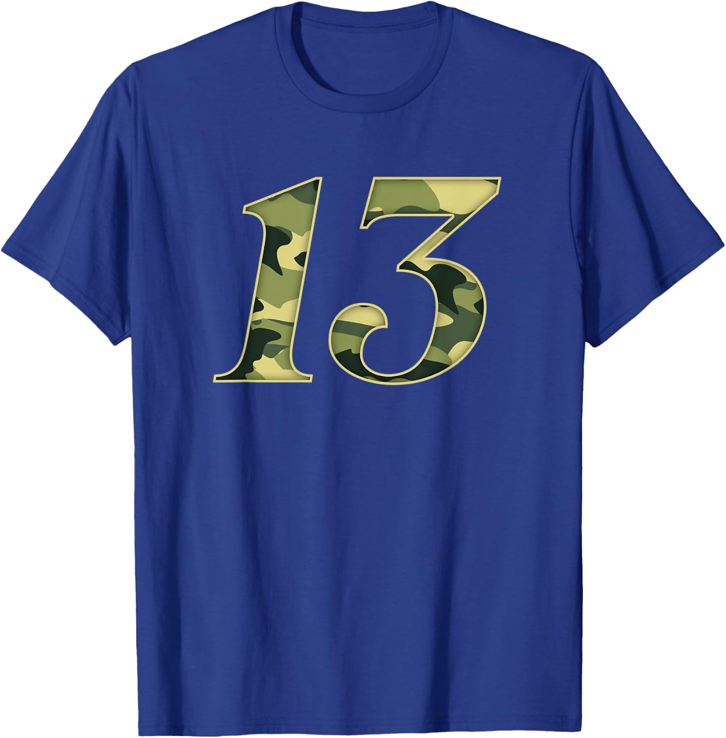 13th Birthday Soldier 13 Years Boy Girl Military Themed Camo T-Shirt - T-Shirt | Royal