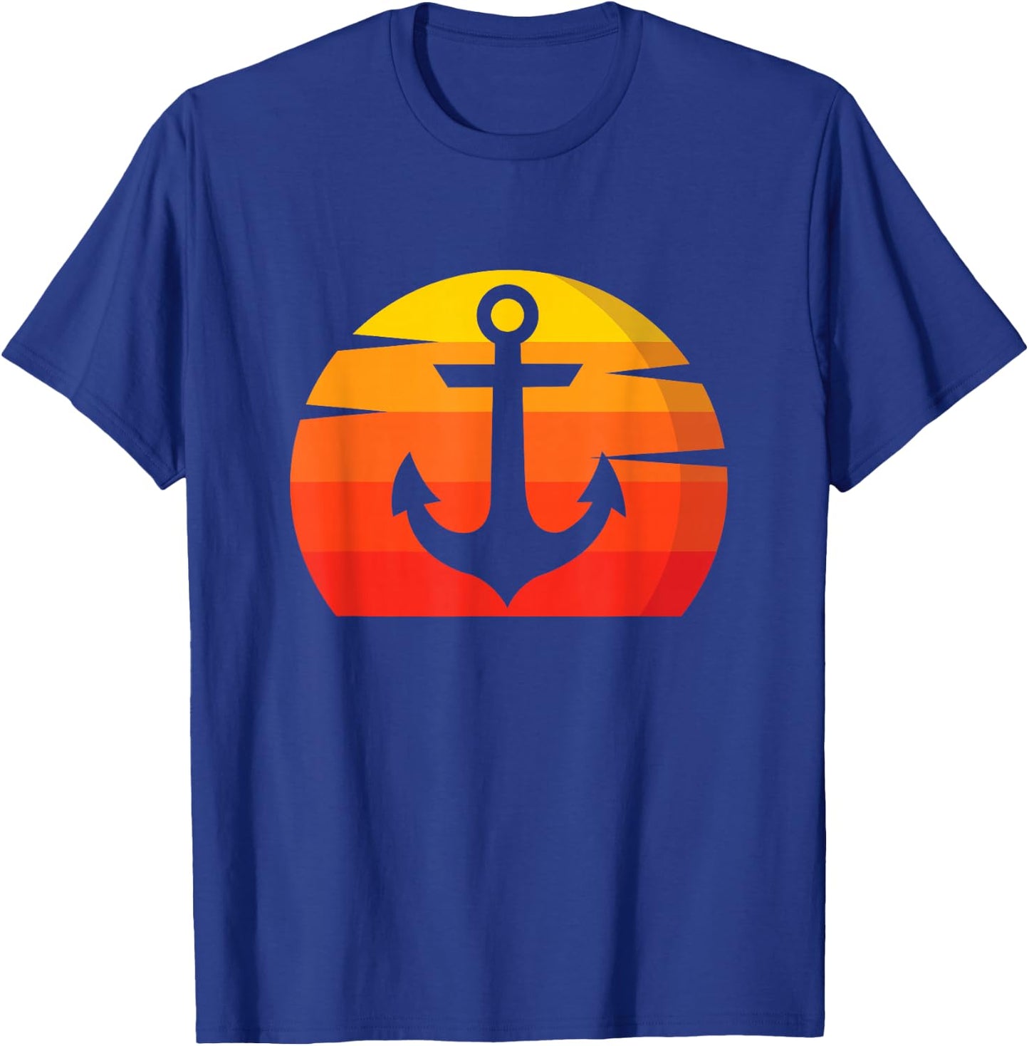Anchor Sunset Captain Anchor Boat Sail Maritime Anchor T-Shirt - T-Shirt | Royal