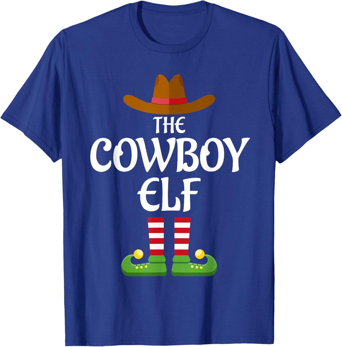 Cowboy Elf Family Matching Group Christmas Country T-Shirt - T-Shirt | Royal