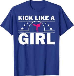 Cool Karate Gift Kickboxing Karate Lover Taekwondo Cute Karate Design For Girls Women Kids Martial Arts Kung Fu T-Shirt - T-Shirt | Royal