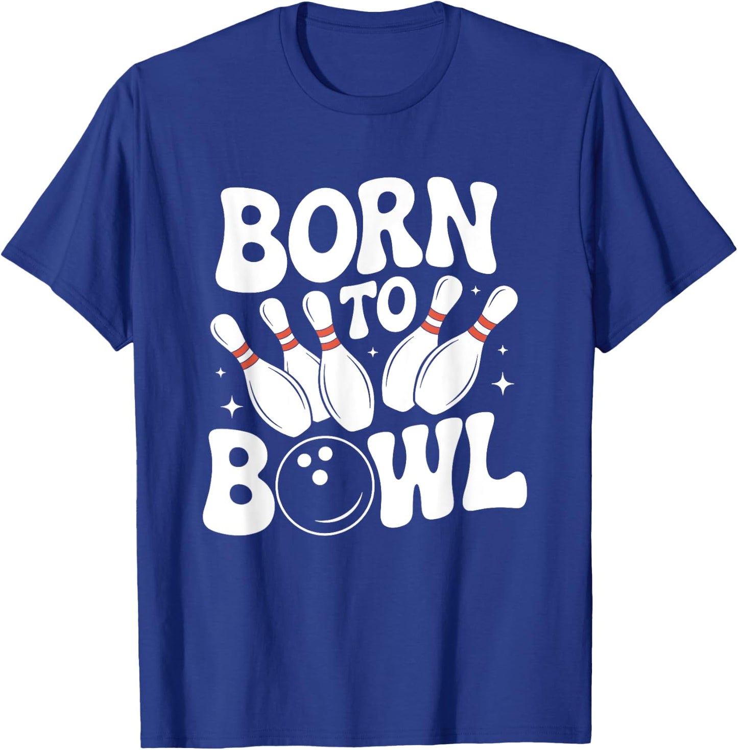 Born To Bowl Retro Bowling Bowler T-Shirt - T-Shirt | Royal