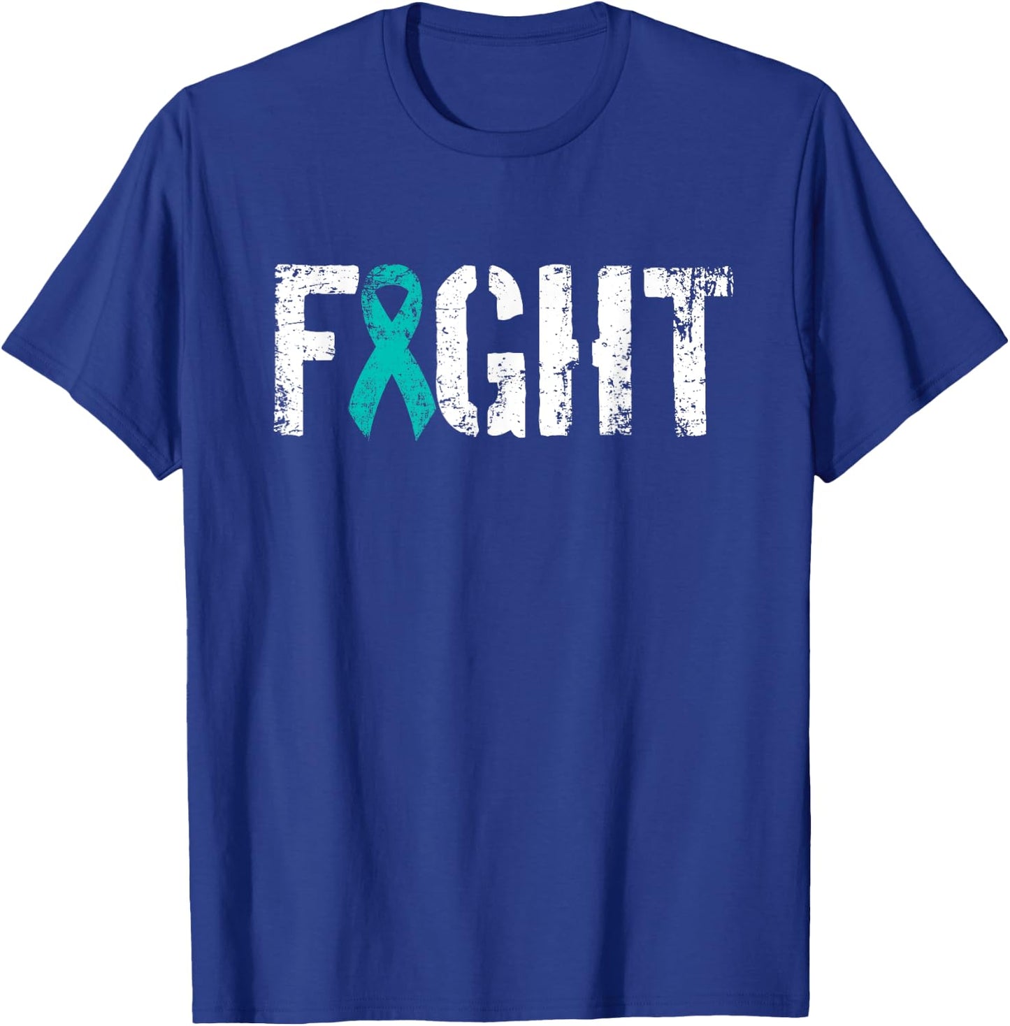 Fight Ovarian Cancer - Military Style Awareness Ribbon T-Shirt - T-Shirt | Royal