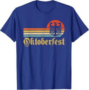 Vintage Oktoberfest Men Women German Flag Beer Drinking T-Shirt - T-Shirt | Royal