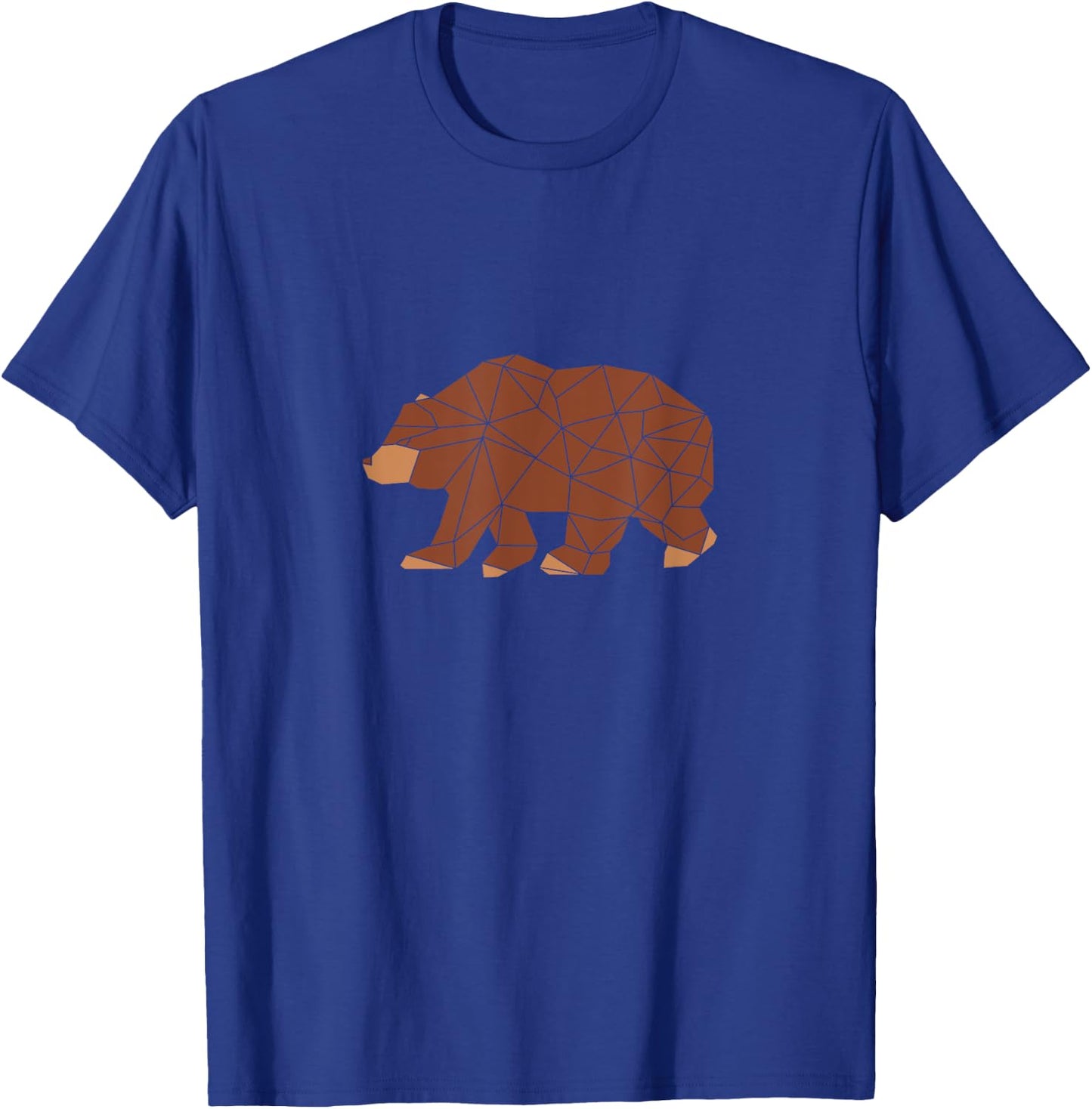 Geometric Polygon Versatile Brown Bear Gift T-Shirt - T-Shirt | Royal