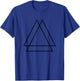 Geometric Overlapping Triangle Shape Geometry Art Distressed T-Shirt - T-Shirt | Royal