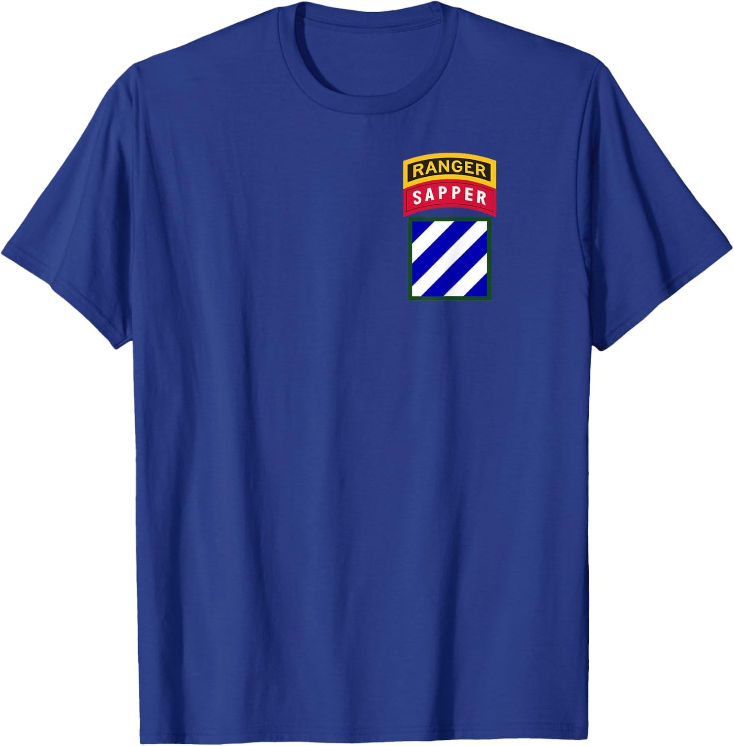 3rd Infantry Division Patch - 3rd ID Ranger and Sapper Tab T-Shirt - T-Shirt | Royal