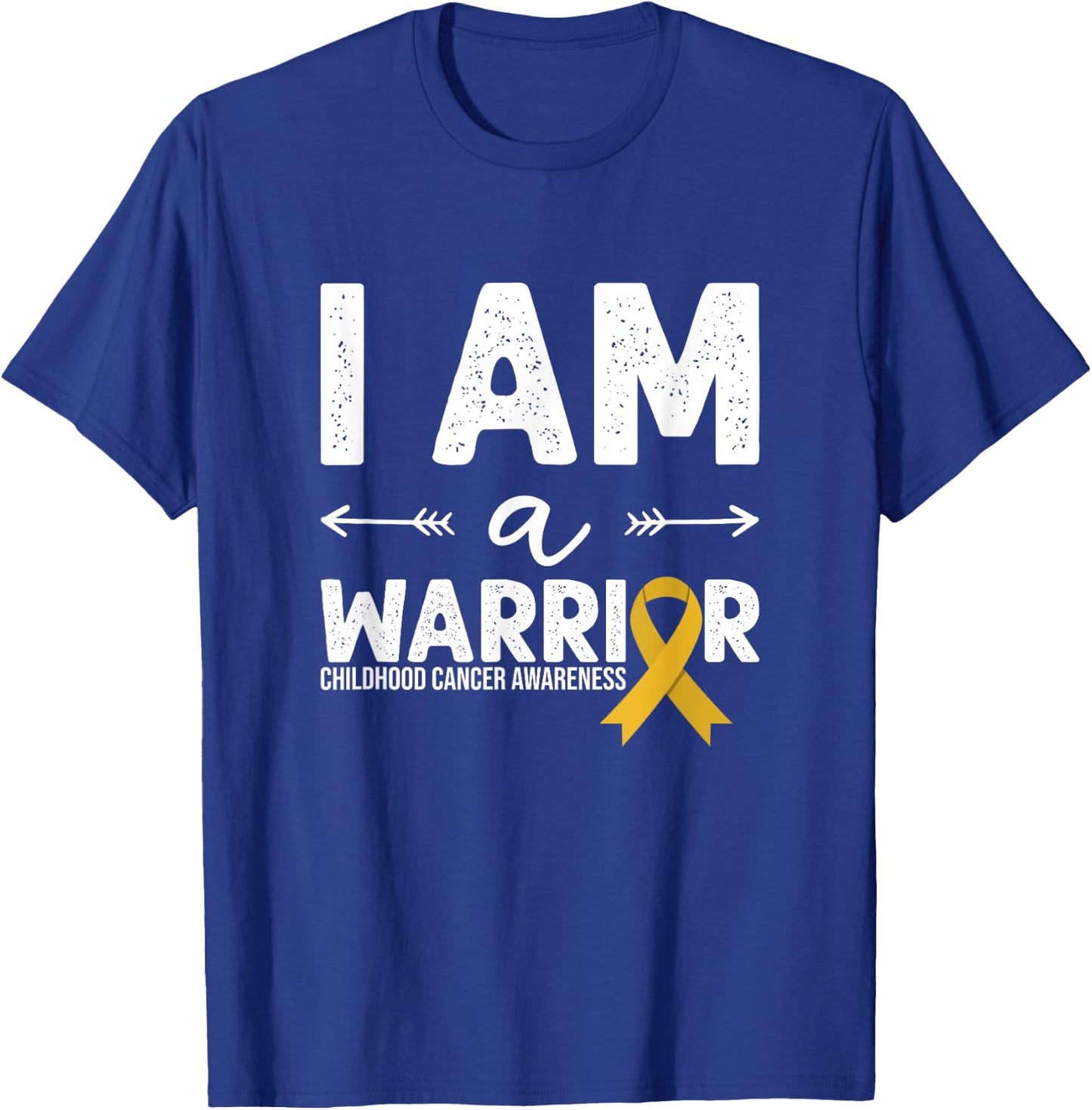 I Am A Warrior - Golden Ribbon Childhood Cancer Awareness T-Shirt - T-Shirt | Royal