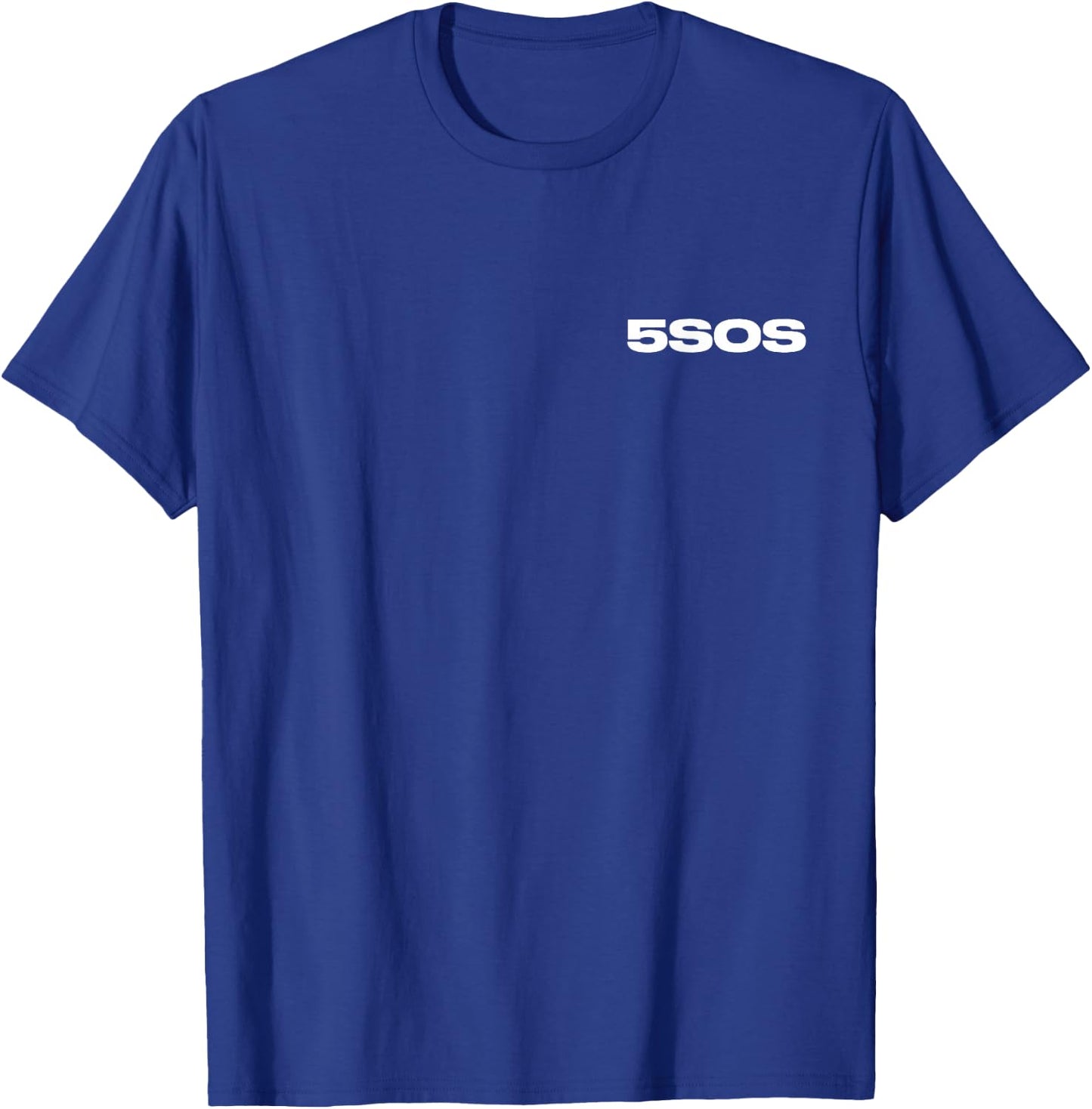 5 Seconds of Summer - Logo Wildflower Back Print T-Shirt - T-Shirt | Royal