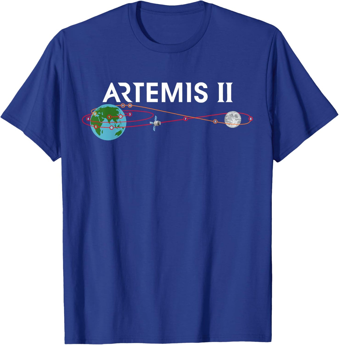 Artemis 2 Route Map SLS Rocket Launch Mission To The Moon T-Shirt - T-Shirt | Royal