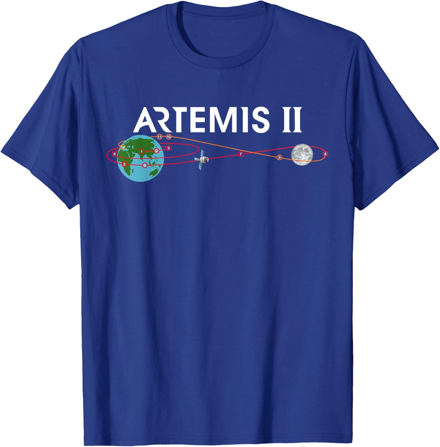 Artemis 2 Route Map SLS Rocket Launch Mission To The Moon T-Shirt - T-Shirt | Royal
