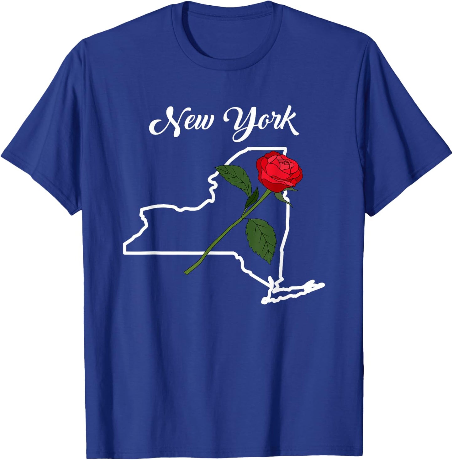 New York State Rose Flower T-Shirt - T-Shirt | Royal