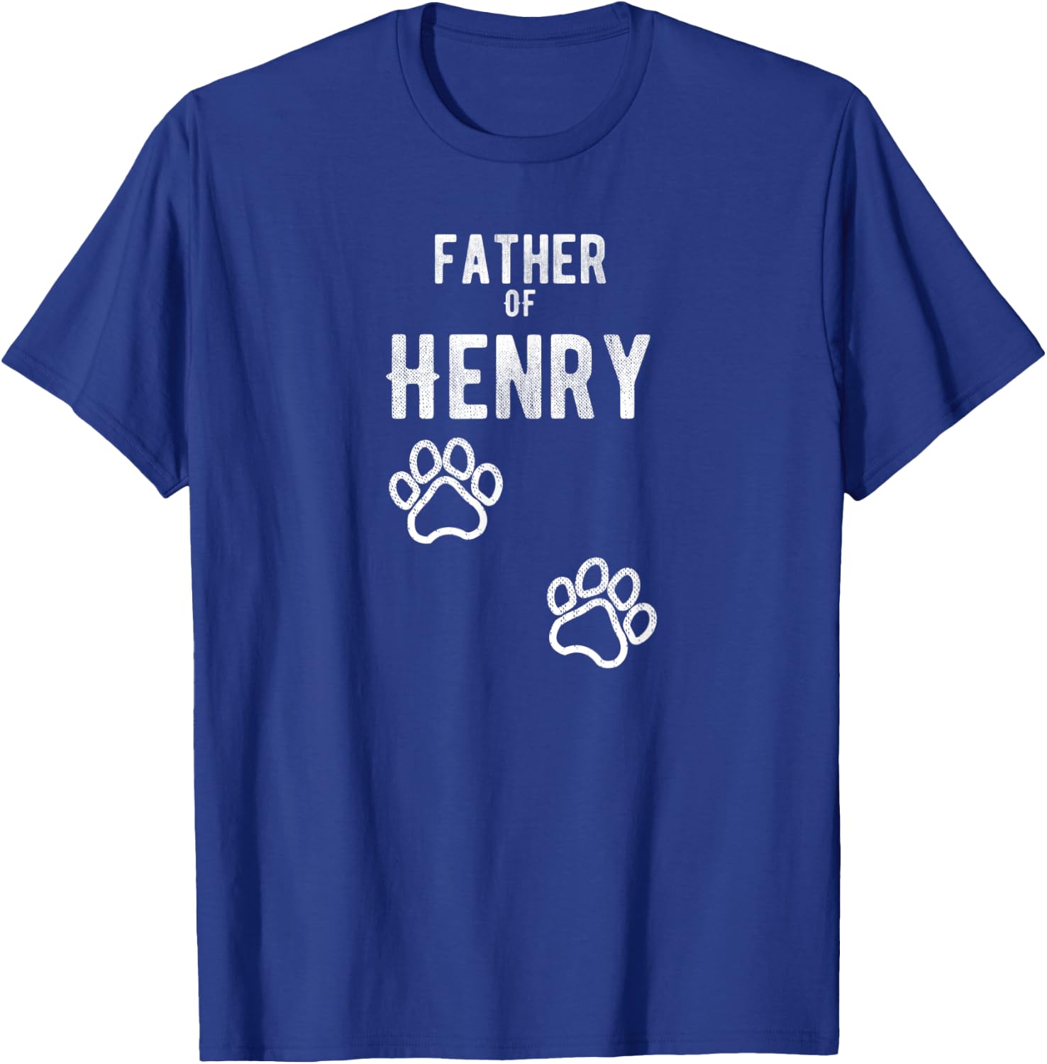 Father of Henry - Dog Puppy Personalized Name Graphic Men T-Shirt - T-Shirt | Royal
