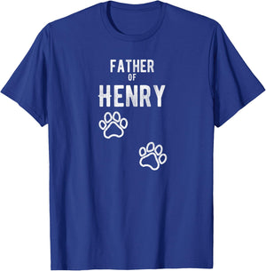 Father of Henry - Dog Puppy Personalized Name Graphic Men T-Shirt - T-Shirt | Royal