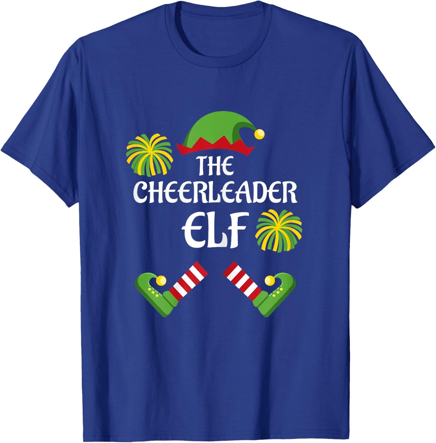 Cheerleader Elf Family Matching Group Christmas Cheer T-Shirt - T-Shirt | Royal