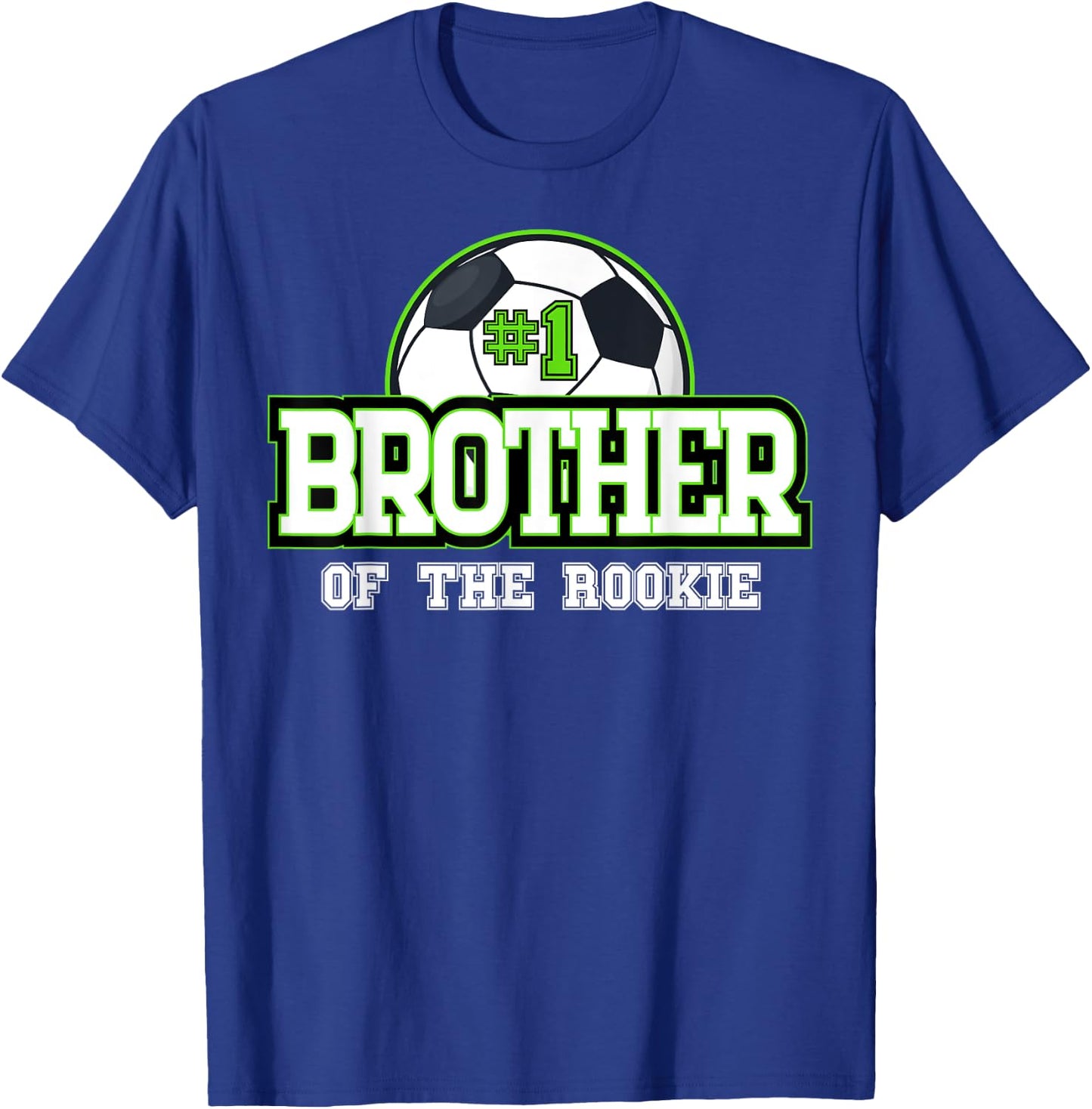 Brother of Rookie 1st Birthday Soccer Theme Matching Party T-Shirt - T-Shirt | Royal