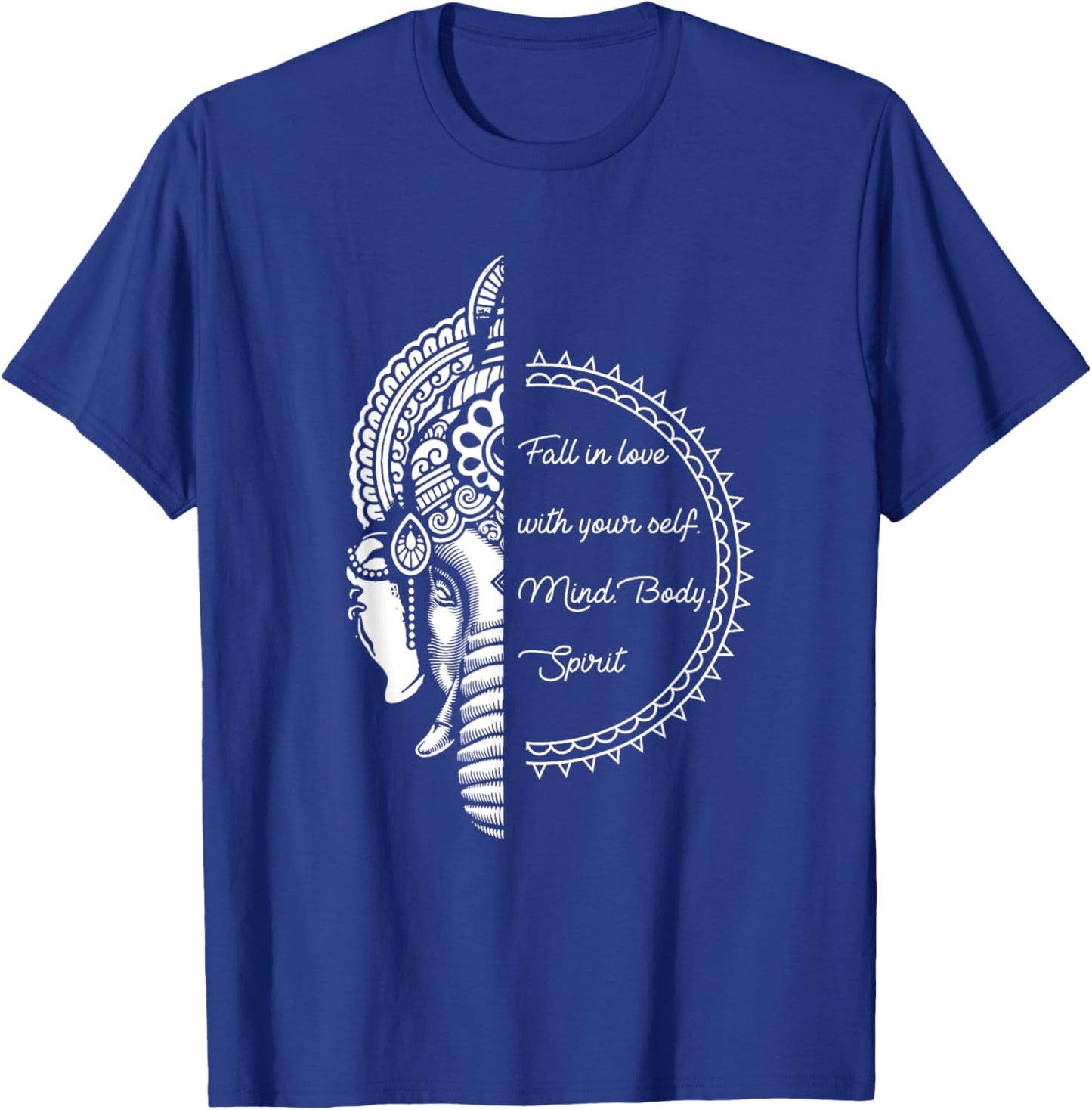 Spiritual Yoga Love Your Self Meditation Elephant Ganesha T-Shirt - T-Shirt | Royal