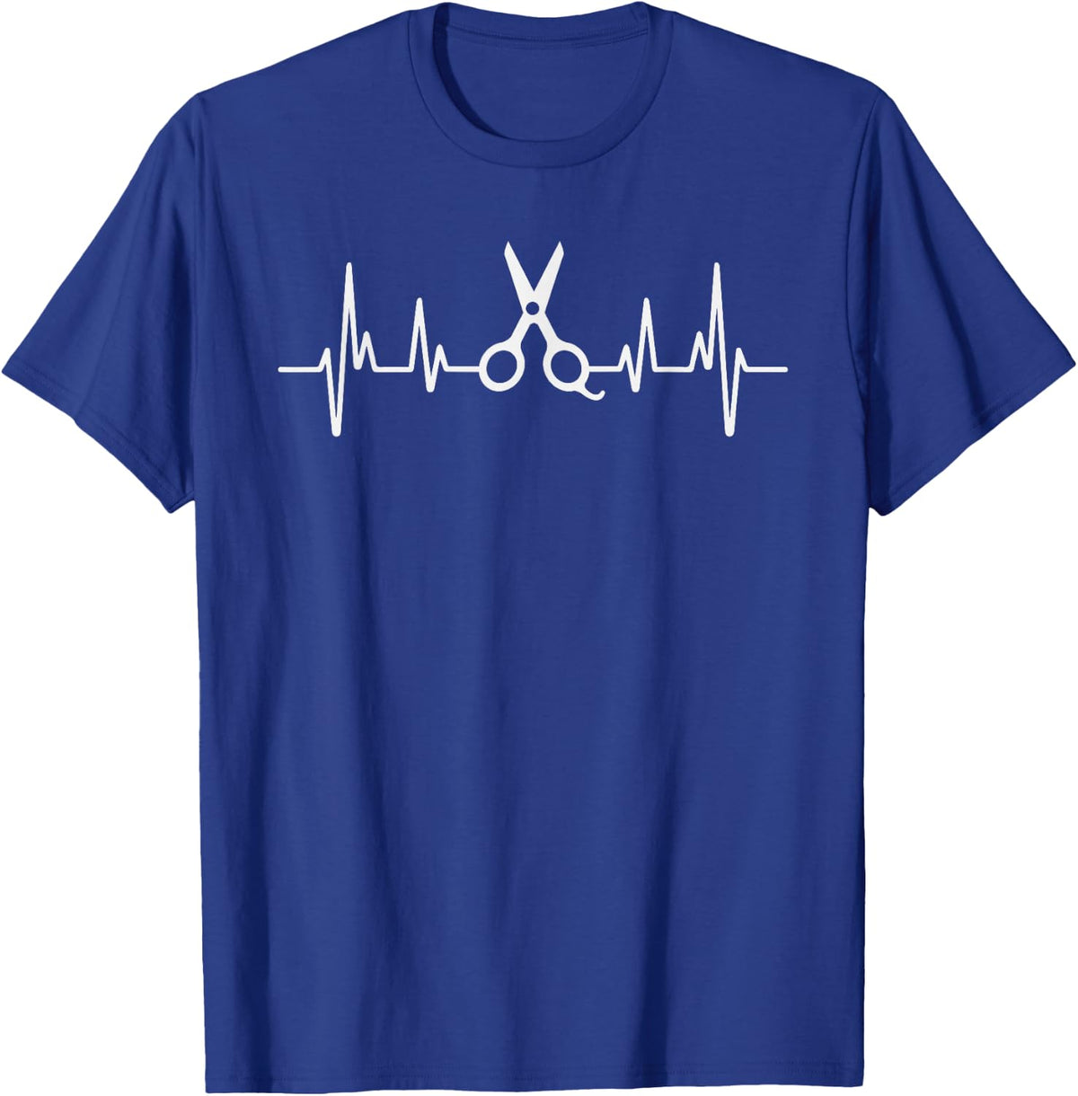 Hair Stylist Heartbeat Scissors EKG Pulse Line T-Shirt - T-Shirt | Royal