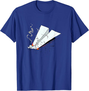 Paper Plane Crash T-Shirt - T-Shirt | Royal