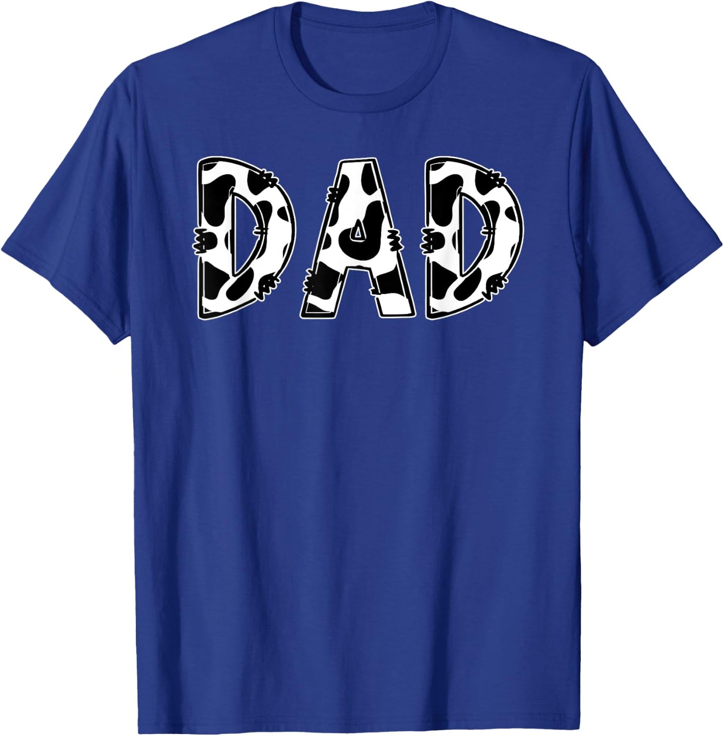 Dad Cow Print Aesthetic Farm Animal Pattern Farmer Cowboy T-Shirt - T-Shirt | Royal