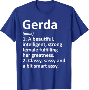 GERDA Definition Personalized Name Funny Christmas Gift T-Shirt - T-Shirt | Royal