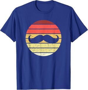 Mustache Retro Style Vintage T-Shirt - T-Shirt | Royal