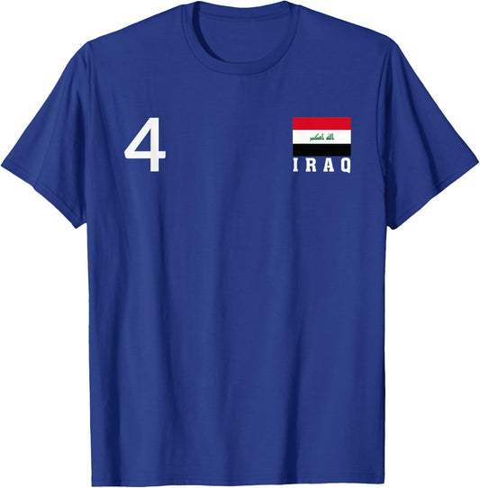 Iraq Number 4 National Flag Country Heritage T-Shirt - T-Shirt | Royal