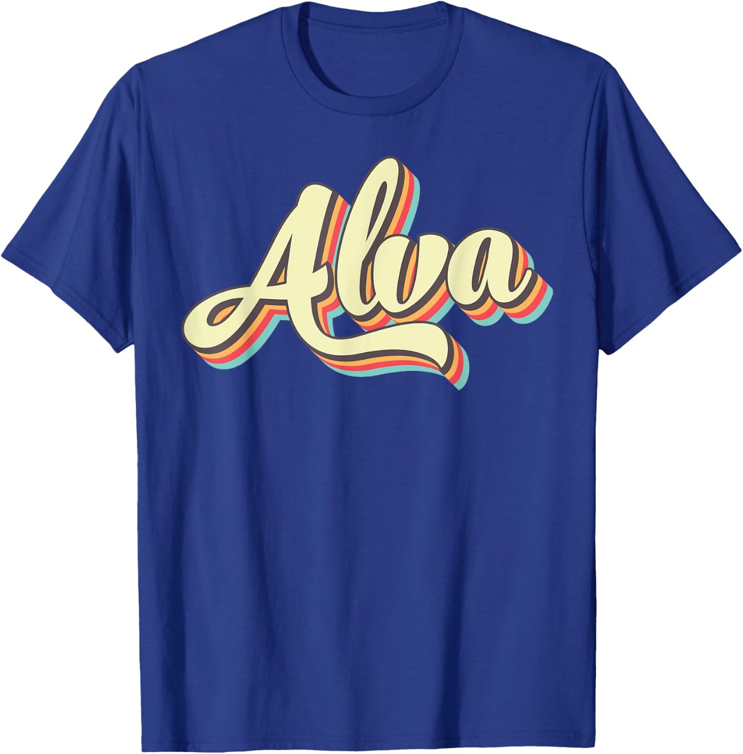 Alva Retro Art Baseball Font Vintage T-Shirt - T-Shirt | Royal