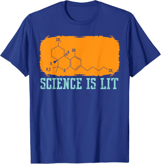 Funny THC Molecule Tetrahydrocannabinol Cannabis Science T-Shirt - T-Shirt | Royal