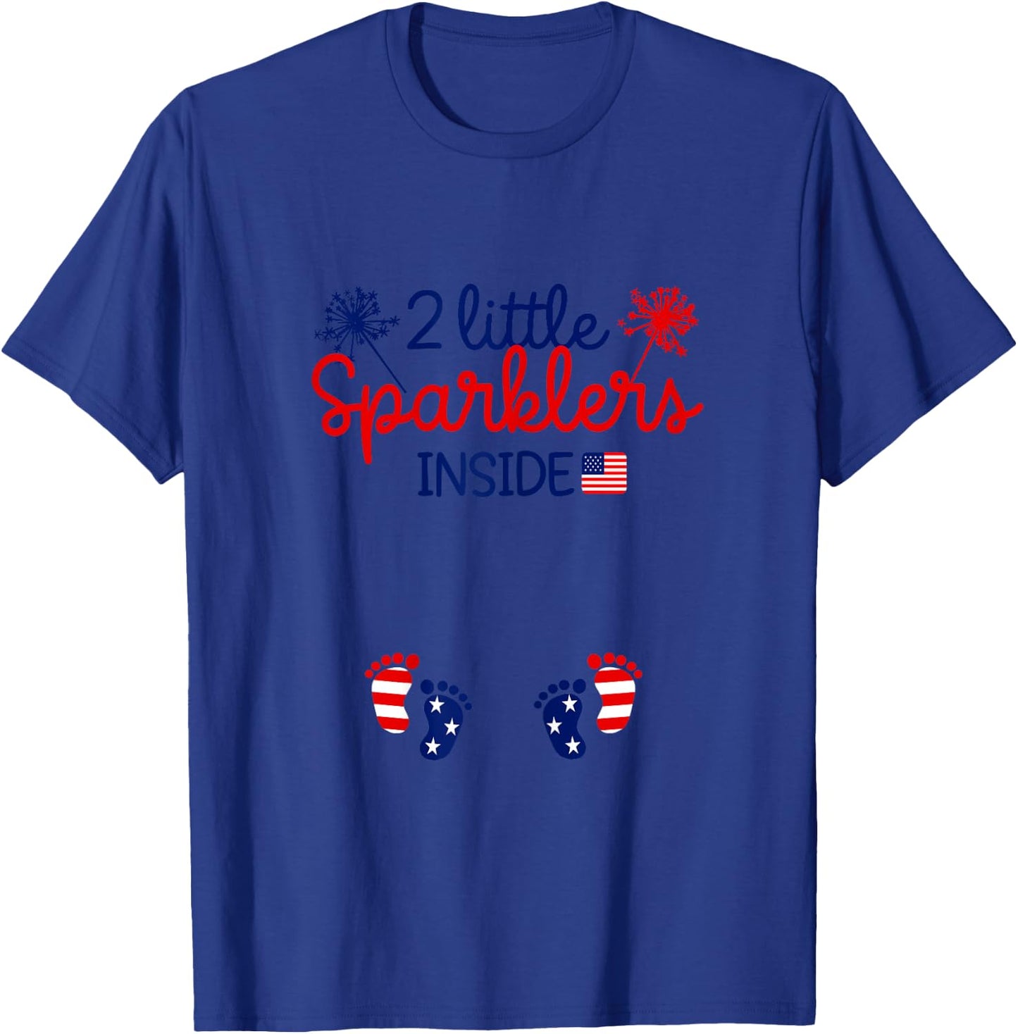 Twin Pregnancy 4th of July Pregnant Mom Baby Announcement T-Shirt - T-Shirt | Royal