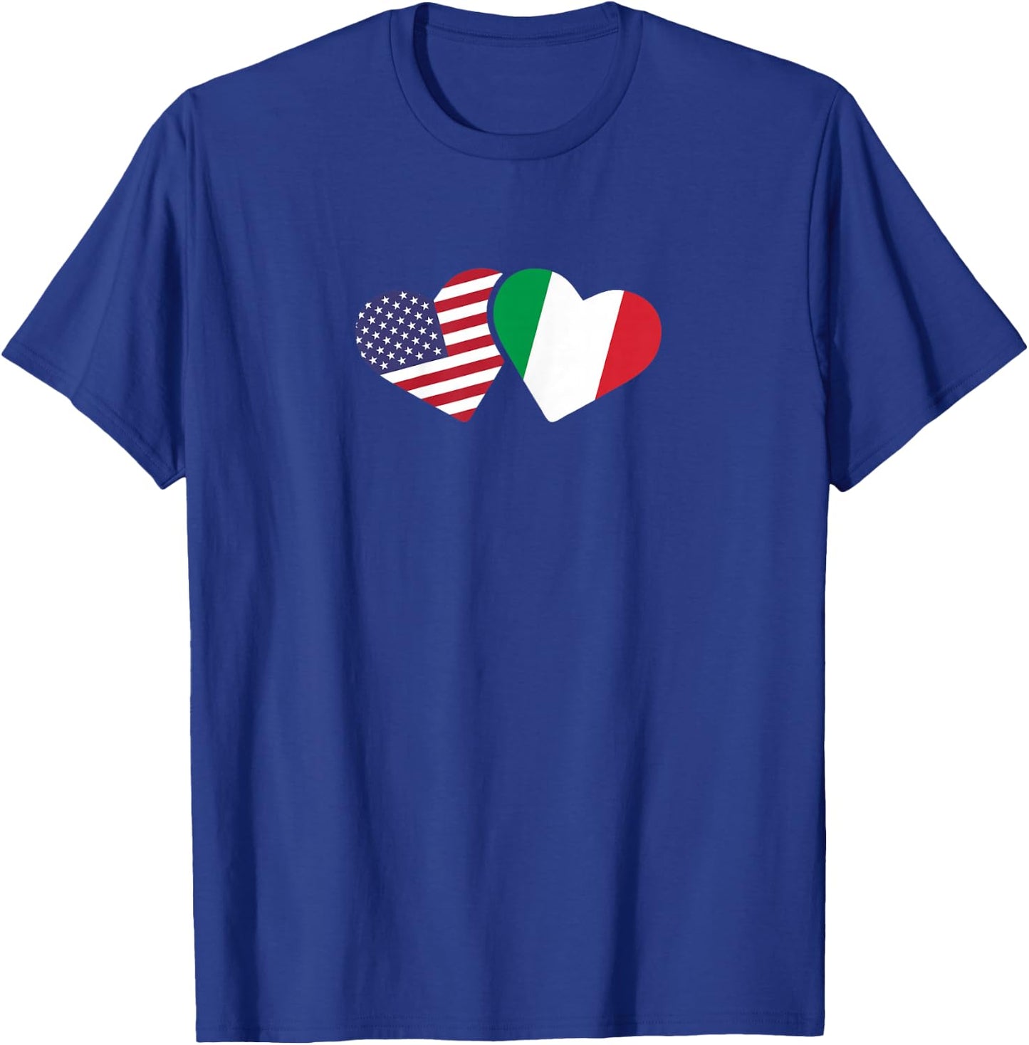 Italy USA Flag T Shirt Heart Italian American Love T-Shirt - T-Shirt | Royal