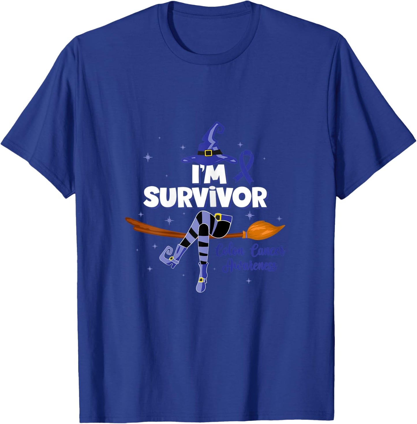 Witch I'm a Survivor Colon Cancer Spooky Halloween T-Shirt - T-Shirt | Royal