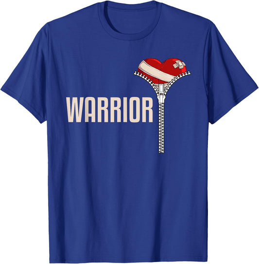 Funny Open Heart Surgery Recovery Art Women Warrior T-Shirt - T-Shirt | Royal