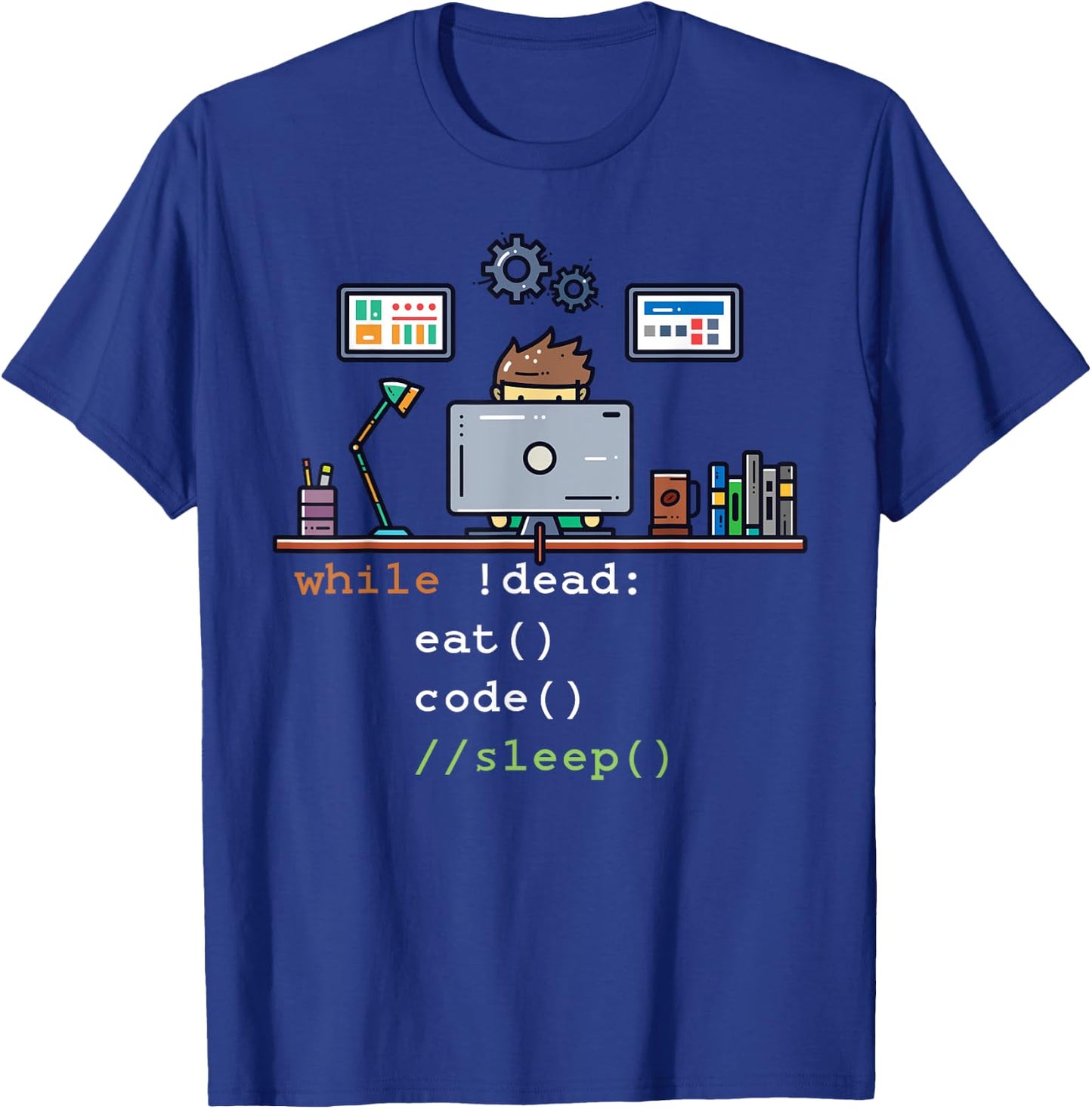 Computer Science Python Programmer Eat Code Sleep T-Shirt - T-Shirt | Royal