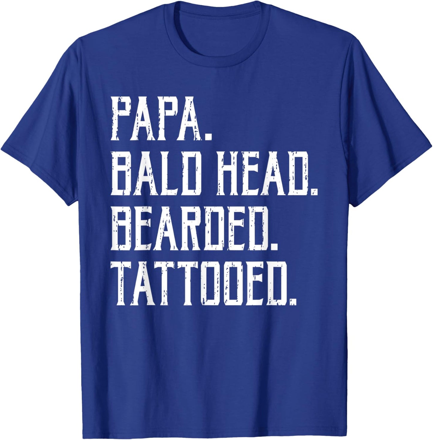 Papa Bald Head Bearded Tatooed Viking Bearded Men T-Shirt - T-Shirt | Royal