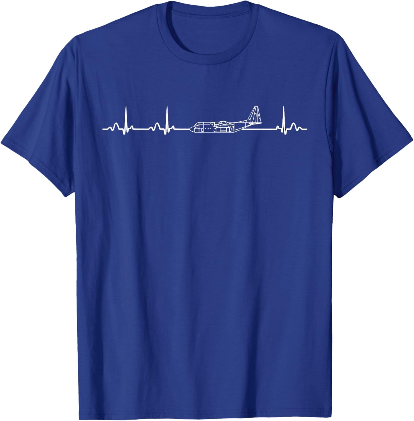 C-130 Hercules - airplane heartbeat shirt T-Shirt - T-Shirt | Royal