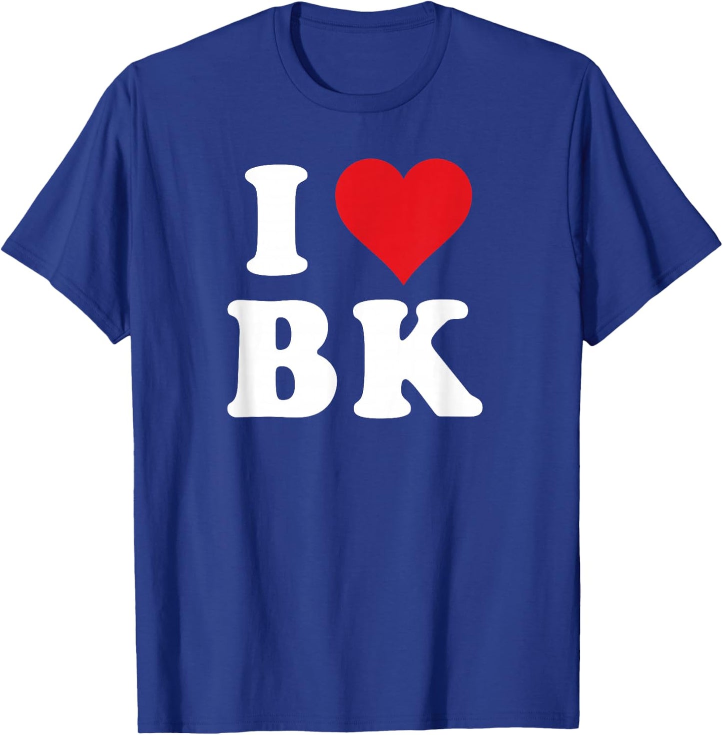 I Heart BK Initials I Love B.K. First And Last Name B K T-Shirt - T-Shirt | Royal