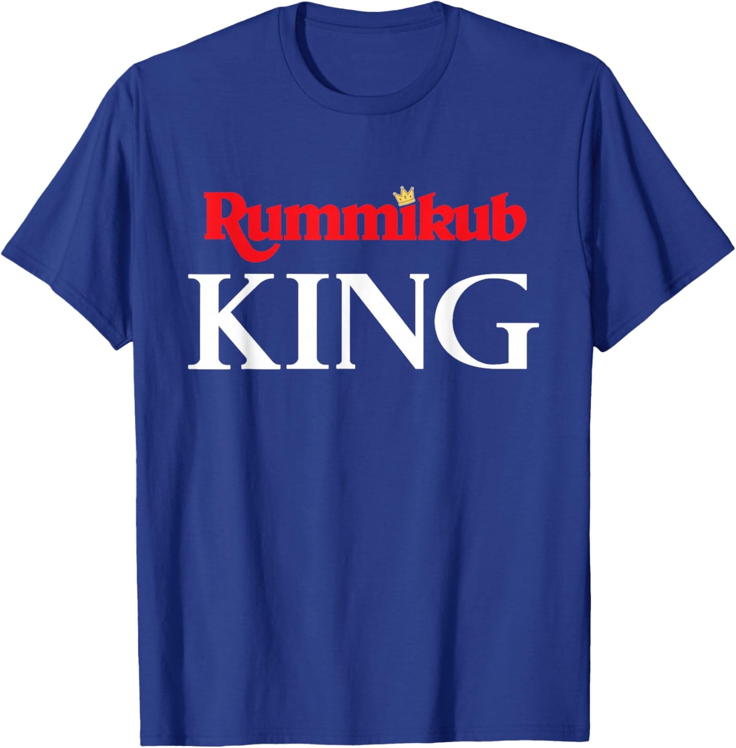 Rummikub King Logo With Crown Noble White Ink T-Shirt - T-Shirt | Royal