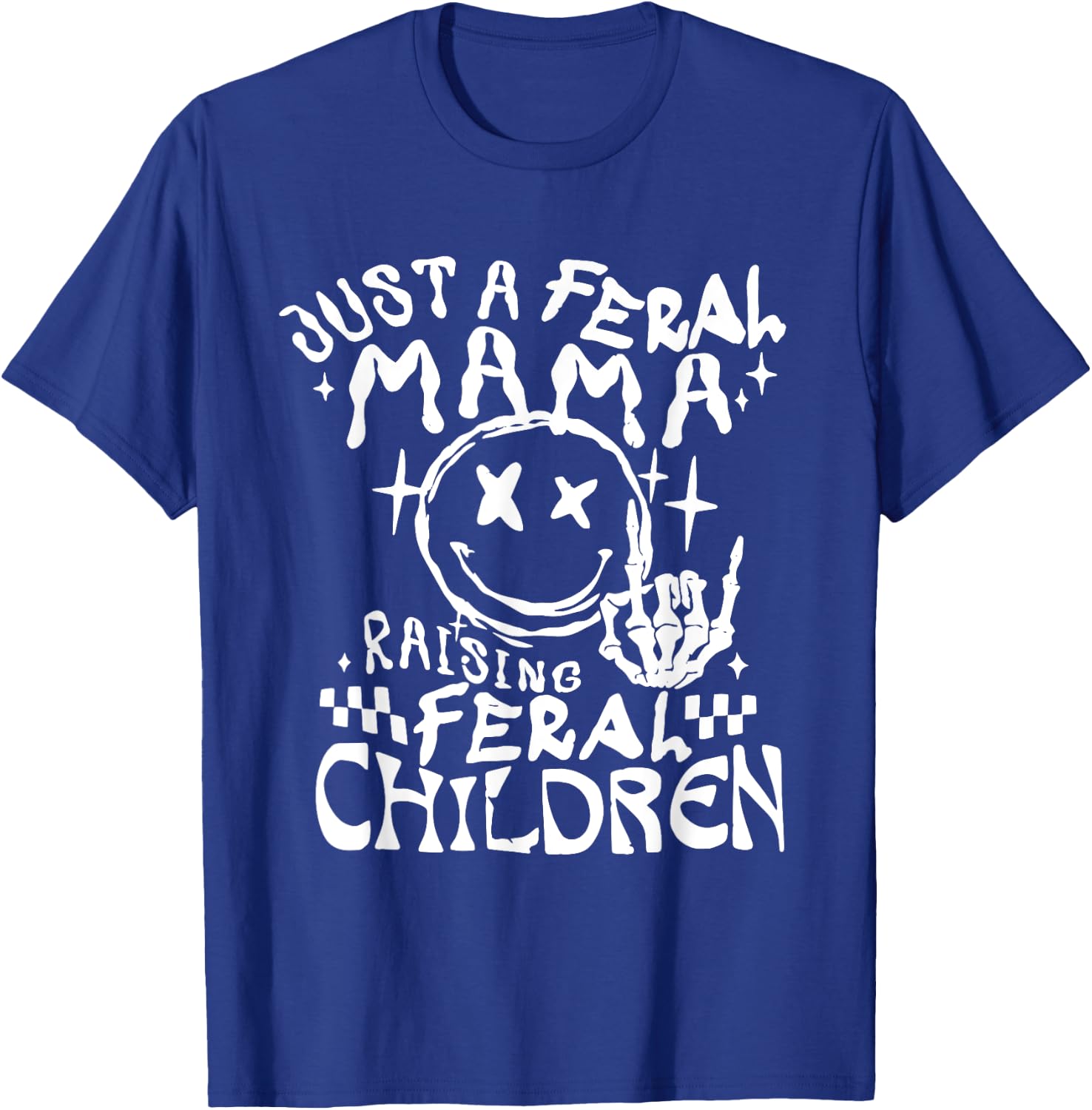 Retro Just a Feral mama busy raising feral children T-Shirt - T-Shirt | Royal