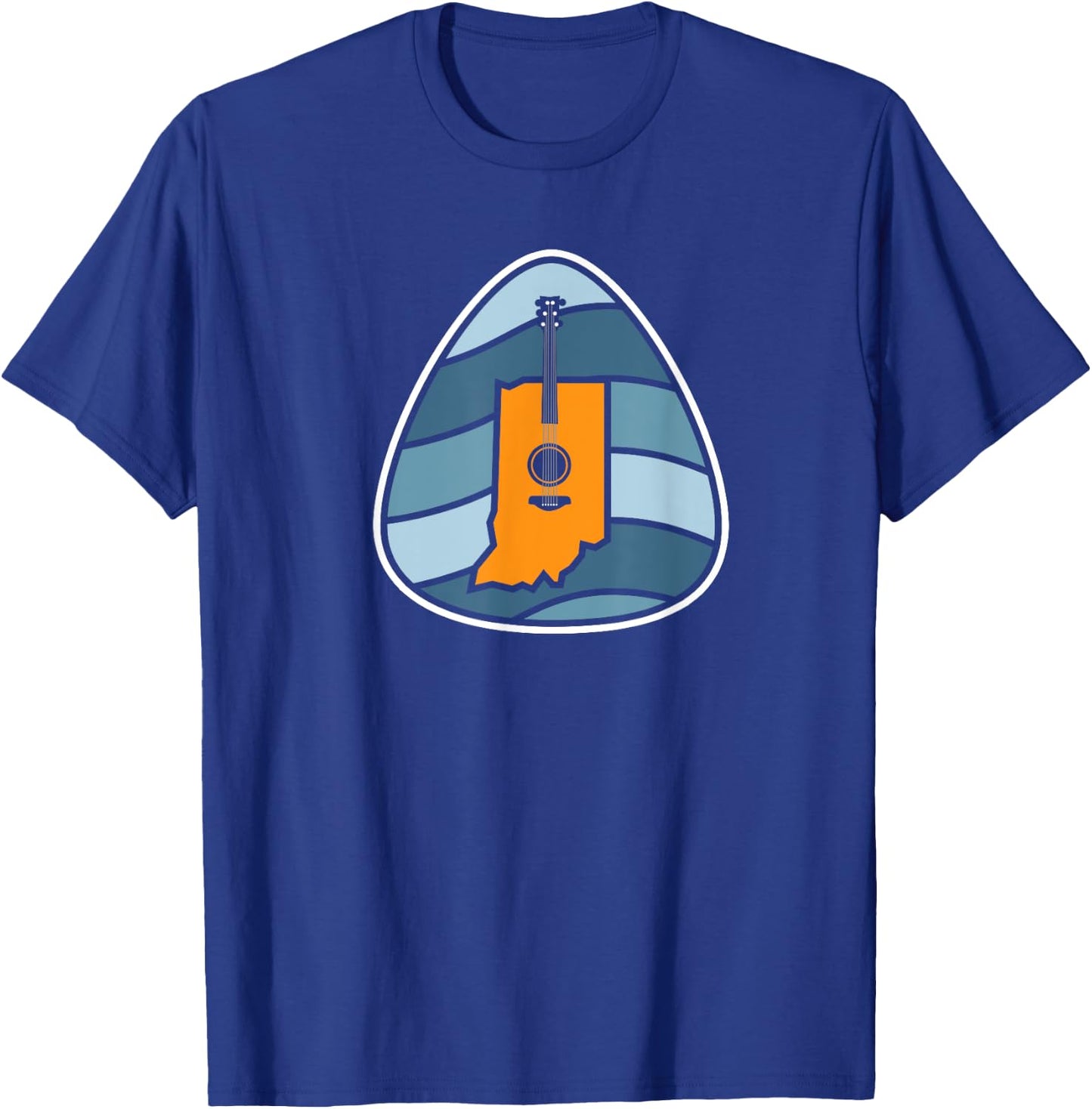 Retro Indiana Music Acoustic Guitar Rock T-Shirt - T-Shirt | Royal