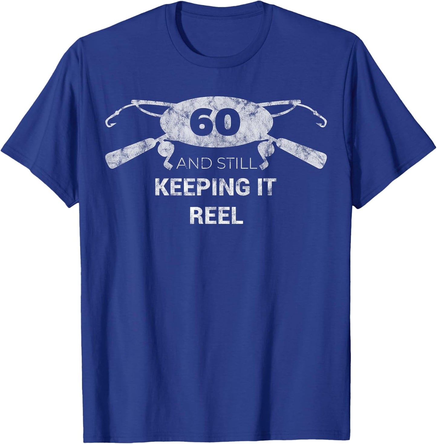 Funny Fishing 60th Birthday Gift Fisherman 60 Year T-Shirt - T-Shirt | Royal