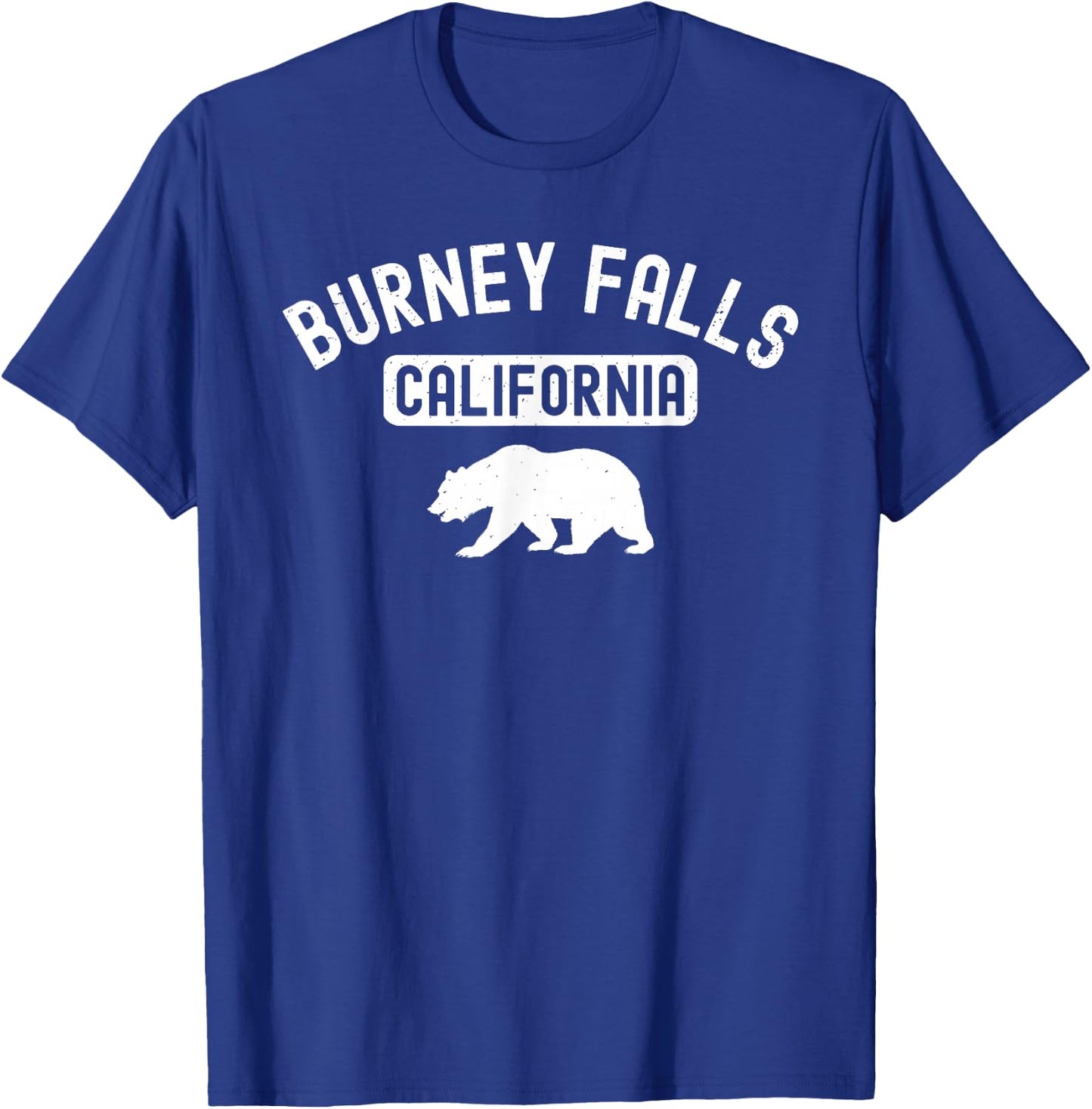 Burney Falls California USA Flag Vintage Cali Bear Shasta Ca T-Shirt - T-Shirt | Royal