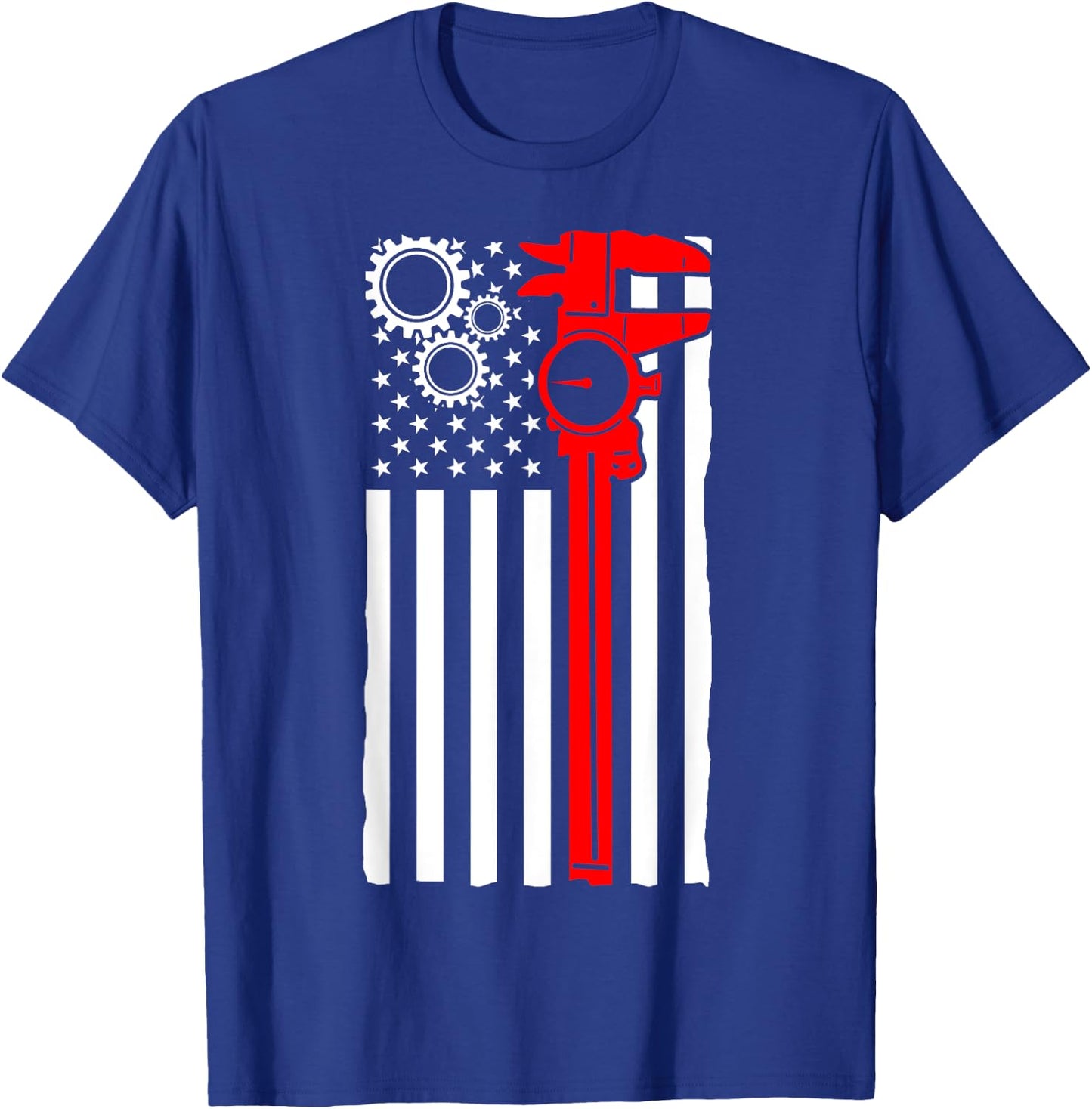 Machinist Flag Tools CNC Machine Operator Machining T-Shirt - T-Shirt | Royal