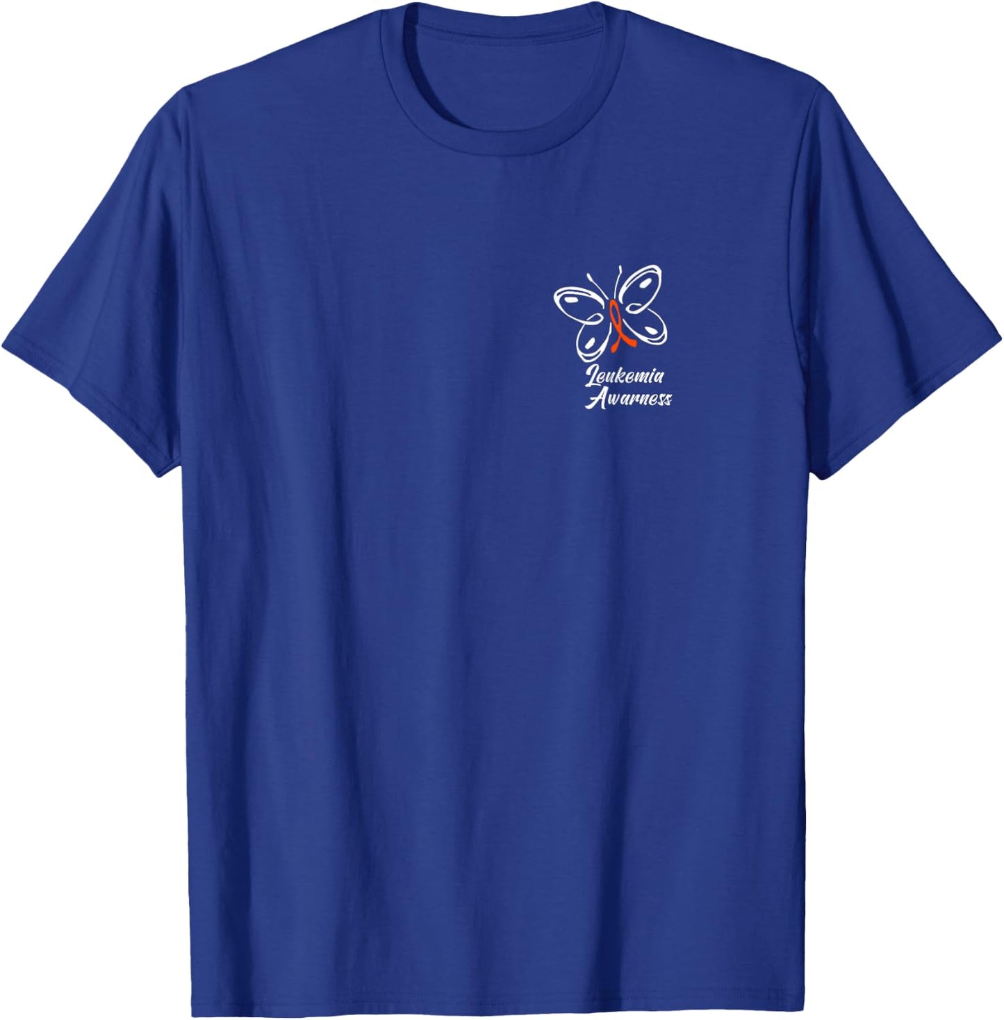Ribbon Butterfly | Aml Leukemia Awareness T-Shirt - T-Shirt | Royal