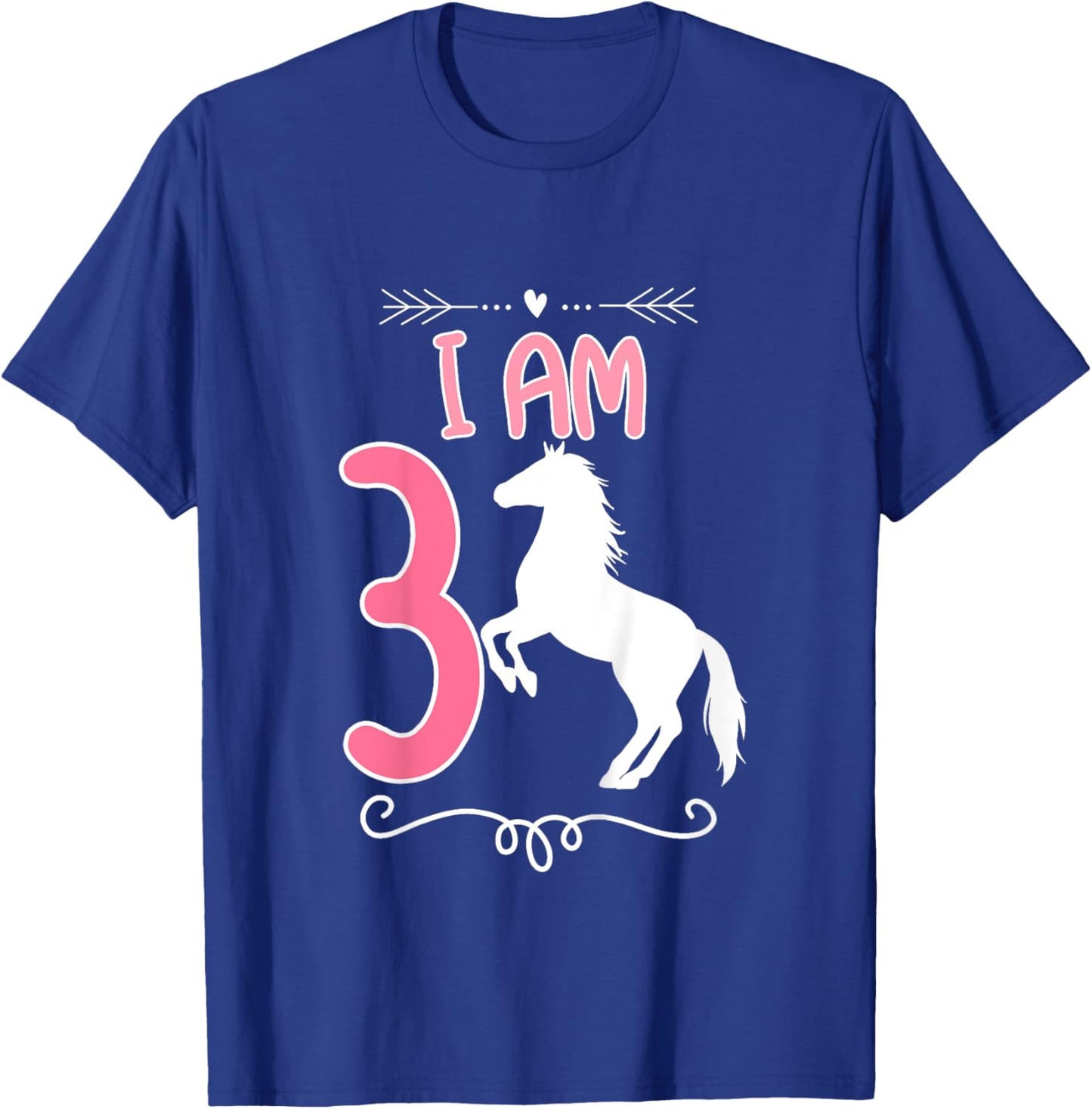 Horse Birthday Shirt 3 Years Old Birthday Outfit Girls T-Shirt - T-Shirt | Royal