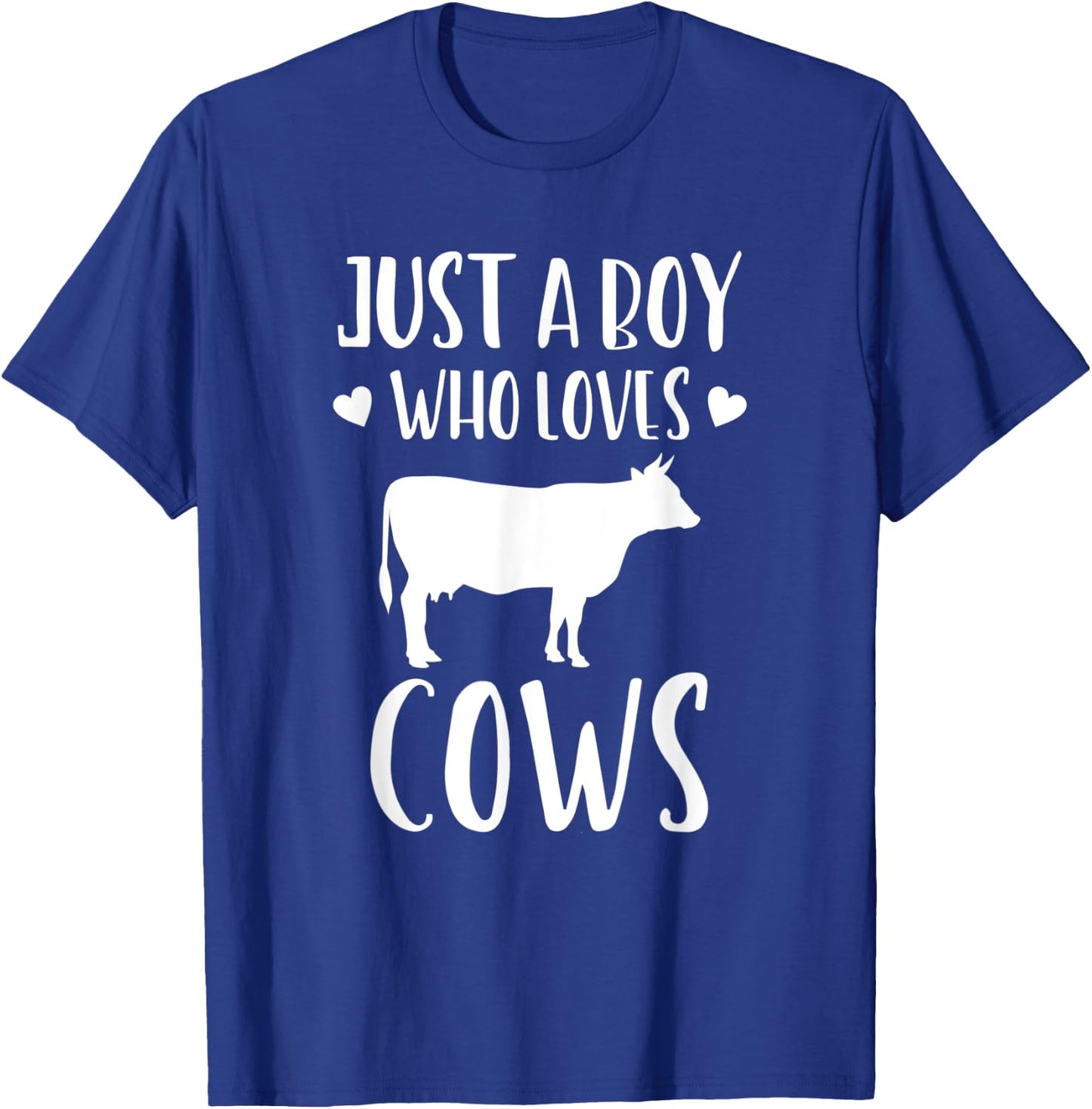 Just A Boy Who Loves Cows Funny Gift Farmer T-Shirt - T-Shirt | Royal