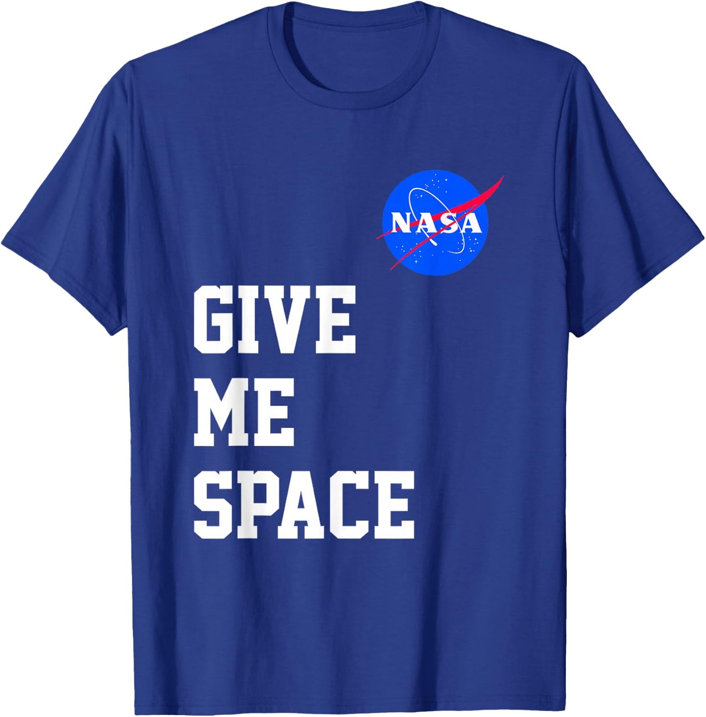 NASA Give Me Space Big Chest Text Logo T-Shirt - T-Shirt | Royal