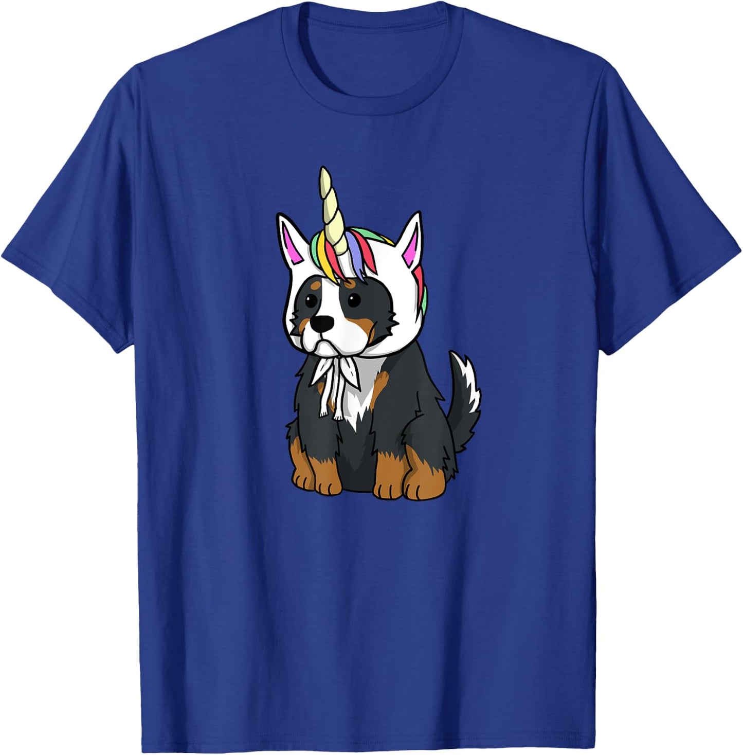 Bernese Mountain Dog Unicorn Hat Funny Dog Gift Men Women Girls Kids T-Shirt - T-Shirt | Royal