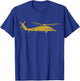 MH-60S Military Helicopter Silhouette Distressed Design T-Shirt - T-Shirt | Royal