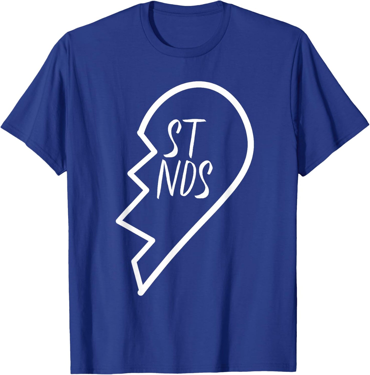 Best Friends Apparel Matching Broken Heart Second Half #2 T-Shirt - T-Shirt | Royal